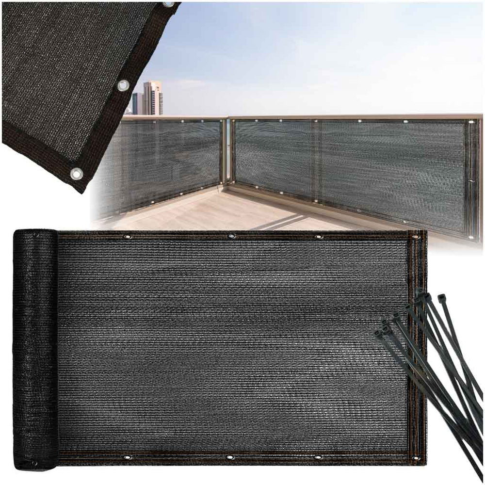 Balkona pārsegs LUARO maskas paklājs aizēnošanas tīkls balkonam terasei 150g/m2 105x700cm UV + Tritics