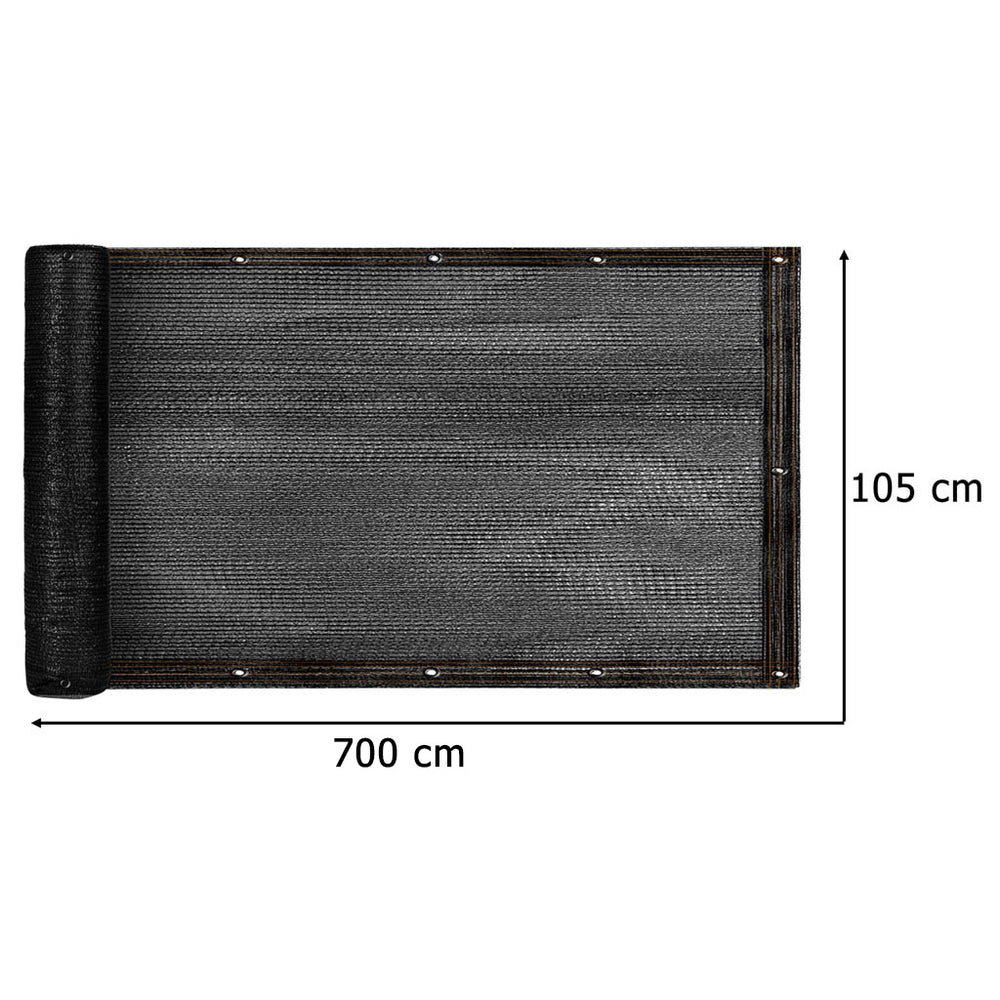 Balkona pārsegs LUARO maskas paklājs aizēnošanas tīkls balkonam terasei 150g/m2 105x700cm UV + Tritics