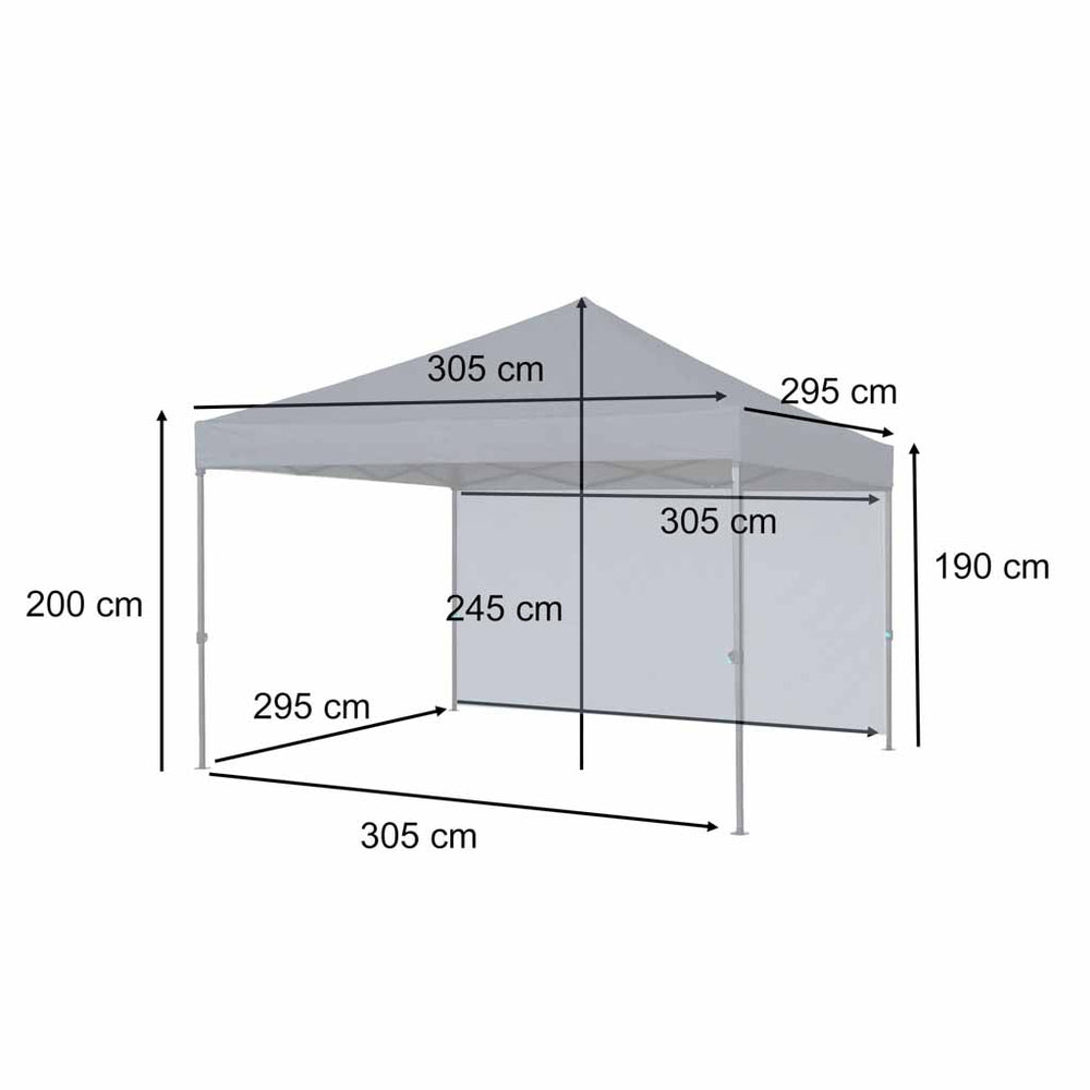 LUARO dārza paviljons svinību telts komerciāla lapene 3x3m melna