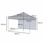 LUARO dārza paviljons svinību telts komerciāla lapene 3x3m melna