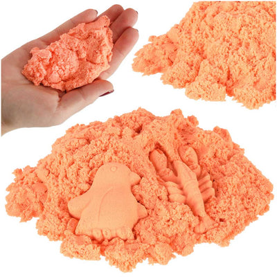 Kinētiskās smiltis 1kg maisiņā, oranžā krāsā