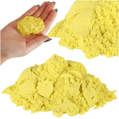 Kinētiskās smiltis 1kg maisiņā dzeltenā krāsā