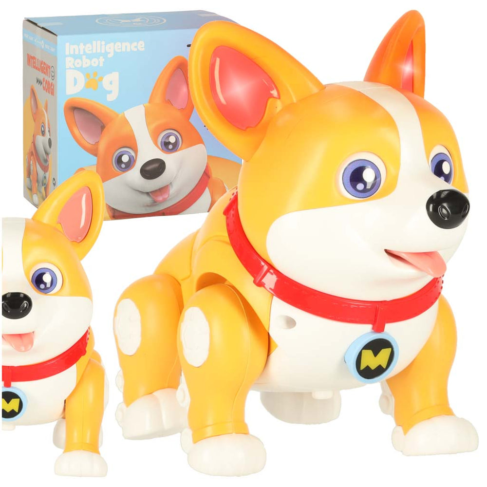 Suns suns interaktīvs robots Corgi kvēlojošas ausis mūzika