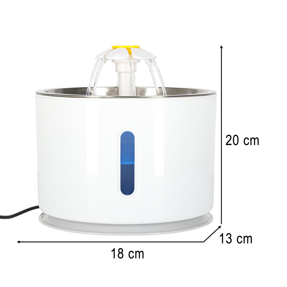 Dzirdinātājs strūklaka sunim kaķim automātiskais USB LED dzirdinātājs 2,4 l tīrīšanas filtrs