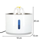Dzirdinātājs strūklaka sunim kaķim automātiskais USB LED dzirdinātājs 2,4 l tīrīšanas filtrs