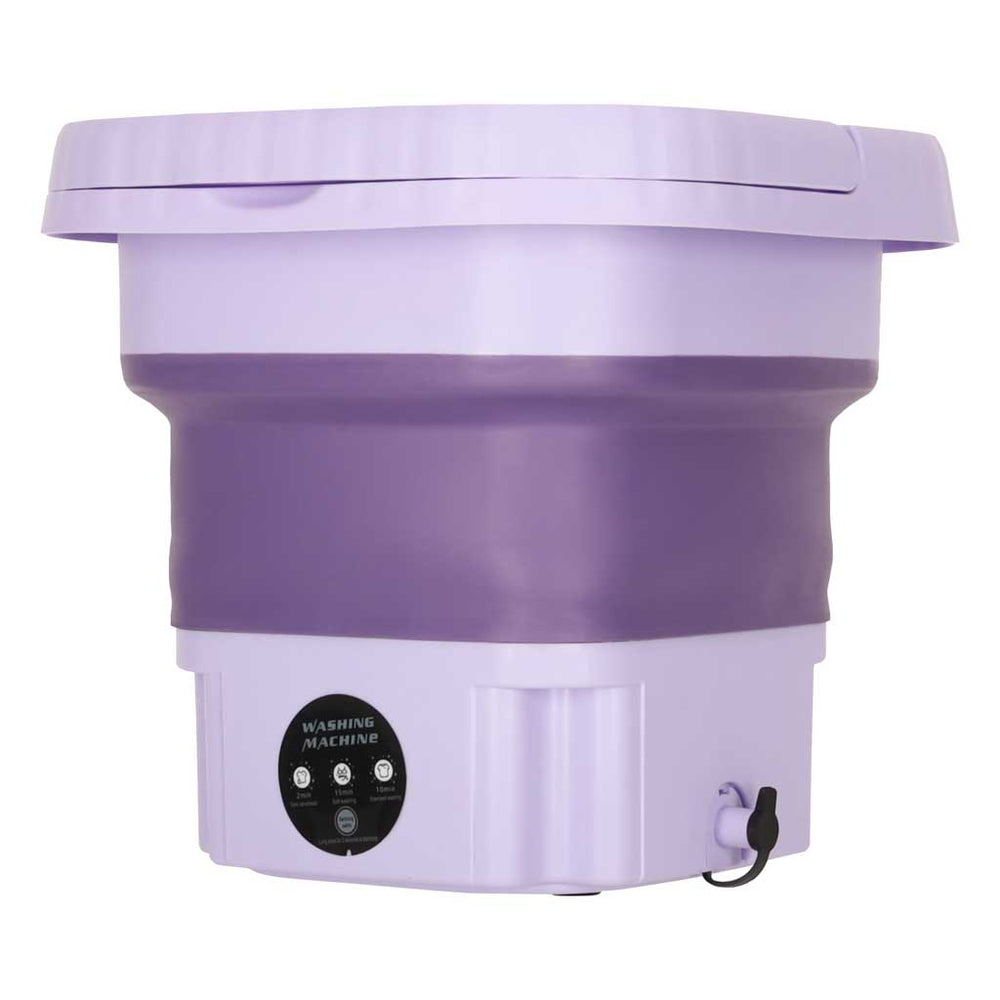 Mini ceļojuma veļas mazgājamā mašīna, pārnēsājama, salokāma, 8 l, violeta