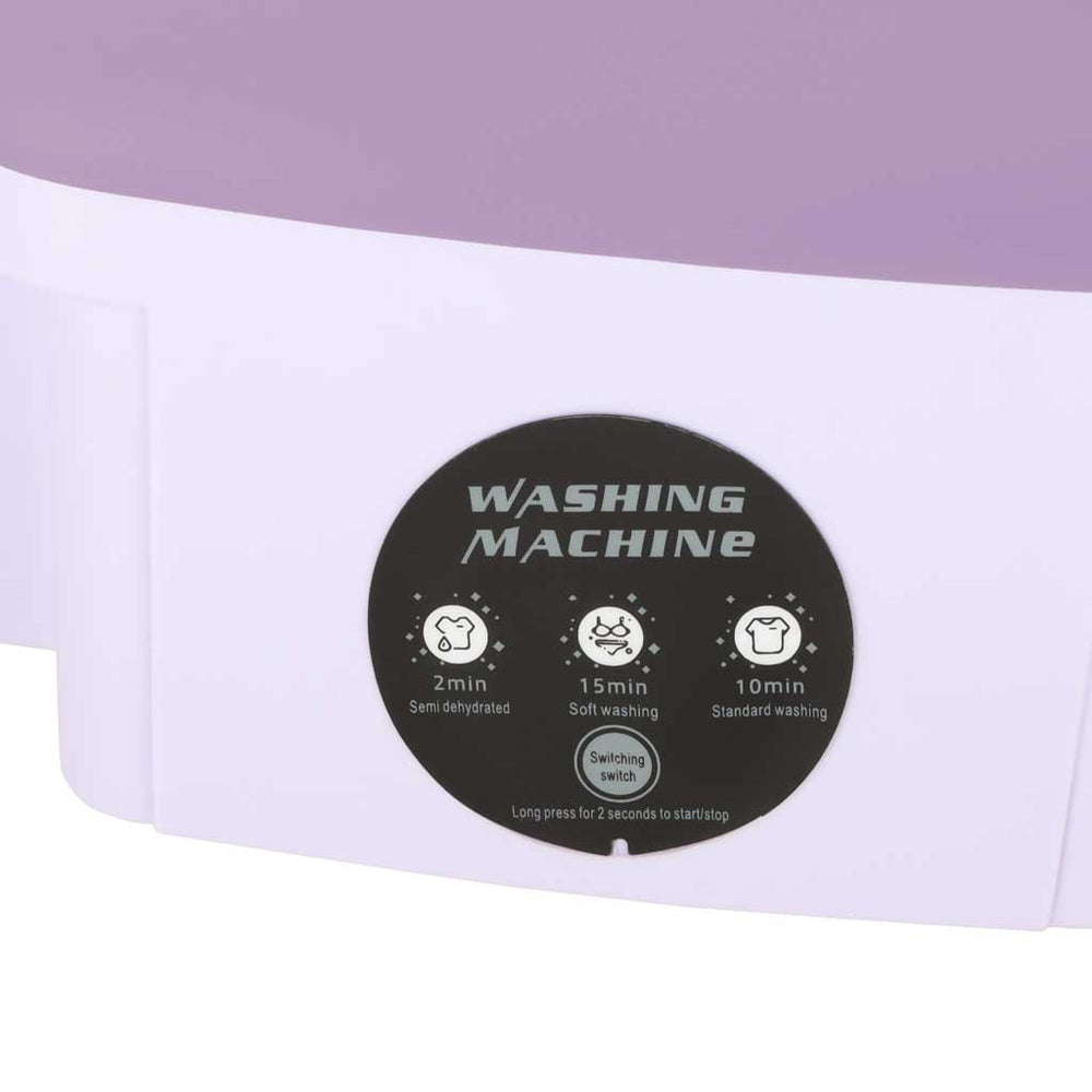 Mini ceļojuma veļas mazgājamā mašīna, pārnēsājama, salokāma, 8 l, violeta