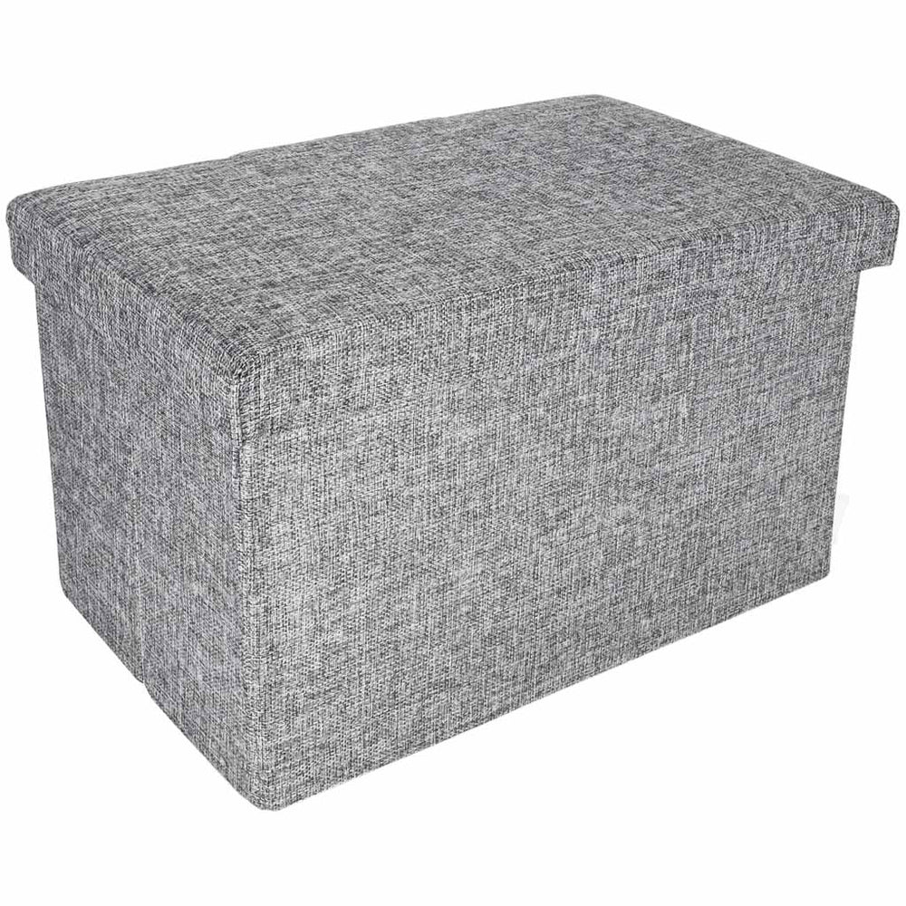 Pufa ar atveramu glabāšanas nodalījumu sēdvietā, saliekama, 50x31x31 cm, pelēka