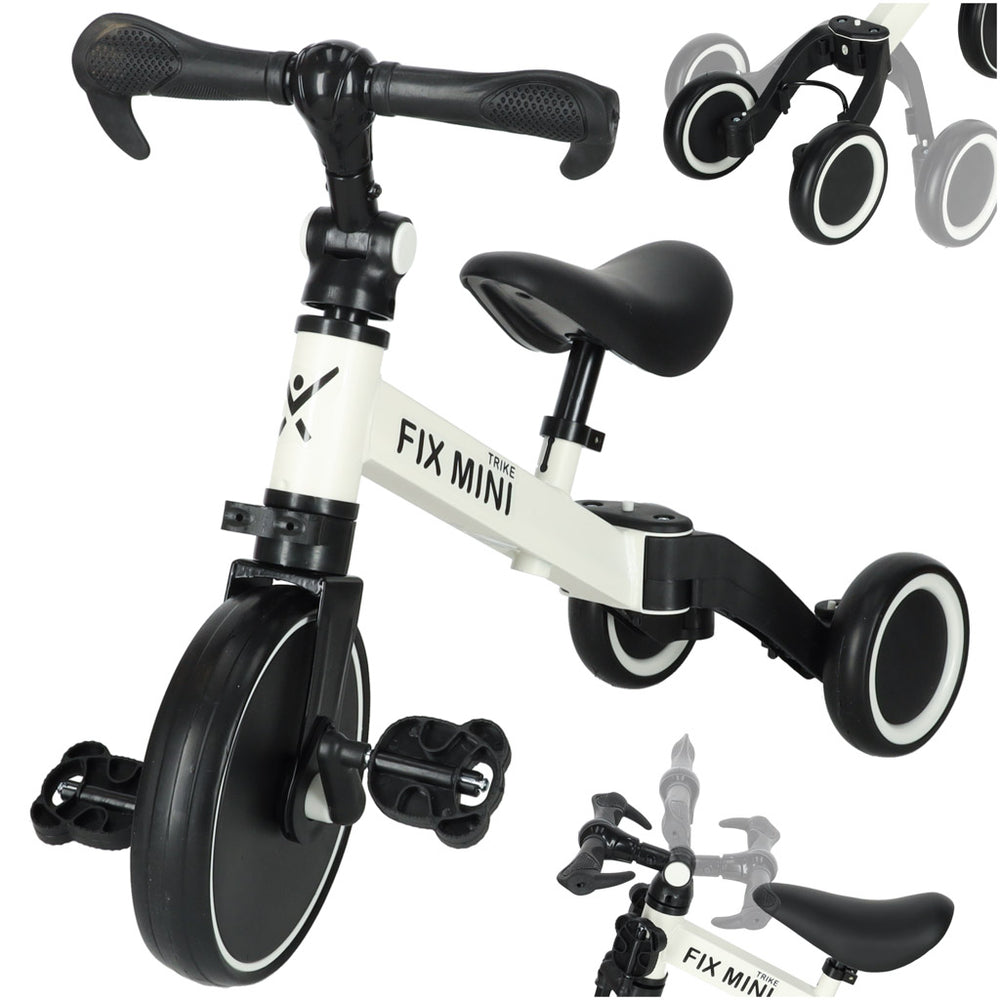 Trike Fix Mini distanču trīsritenis 3in1 ar pedāļiem balts