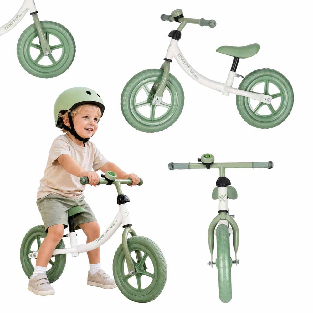 Trike Fix Balance līdzsvara velosipēds ar zvaniņu, zaļš