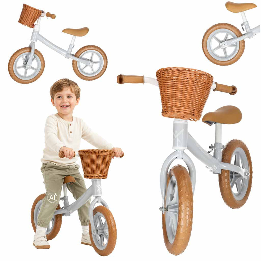 Trike Fix Balance līdzsvara velosipēds ar grozu, brūns