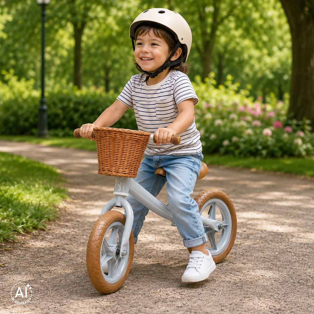 Trike Fix Balance līdzsvara velosipēds ar grozu, brūns