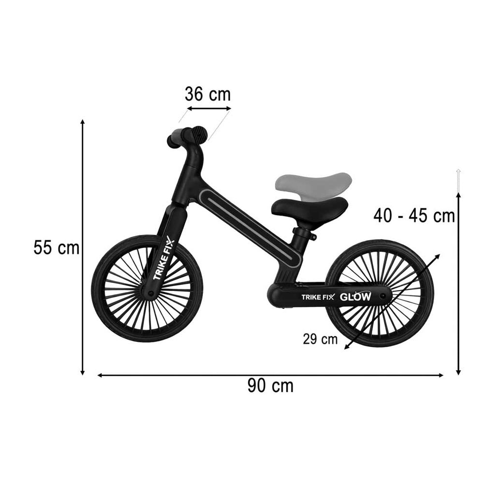 Tricikls Fix Glow LED distanču velosipēds melns