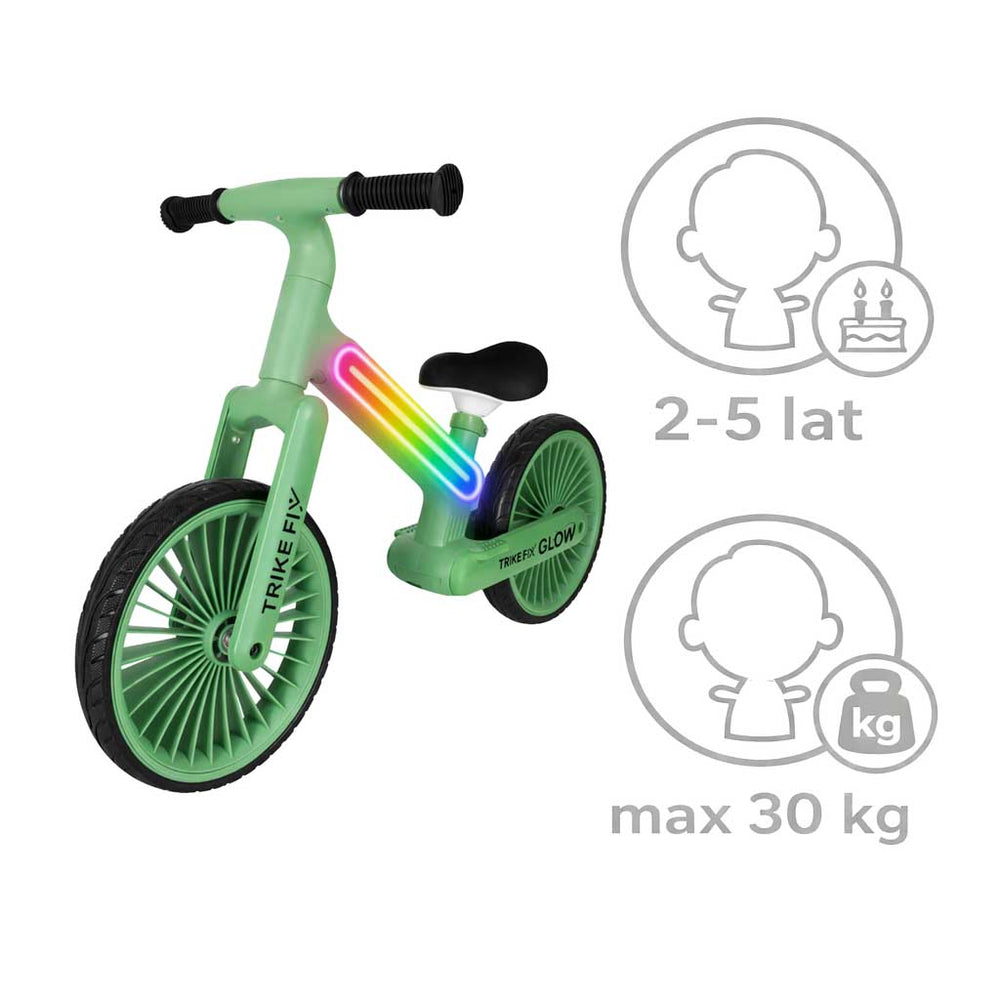 Tricikls Fix Glow LED kross-country velosipēds zaļš