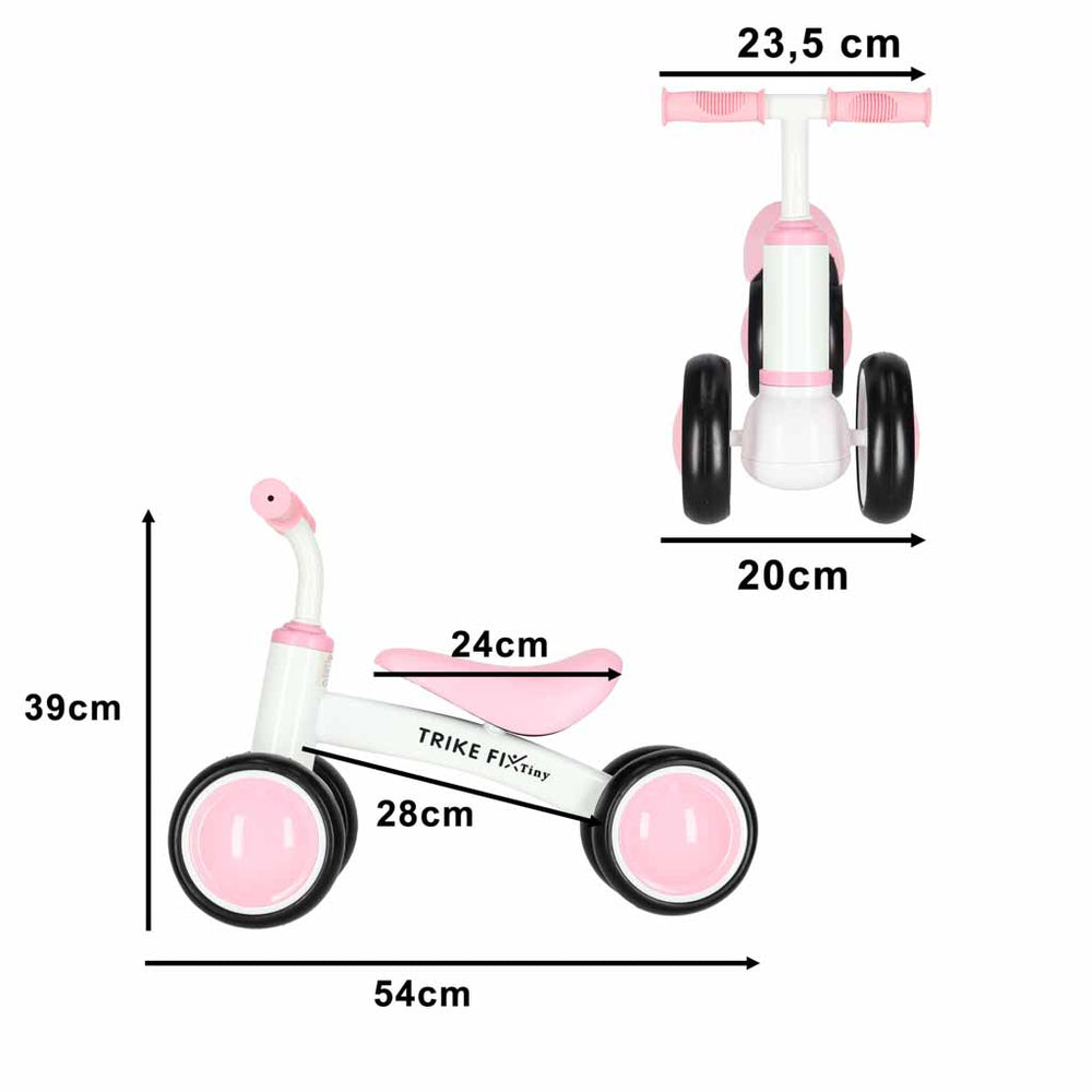 Trike Fix Tiny V2 trīsriteņu velosipēds, rozā krāsā