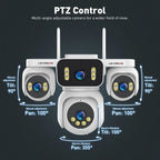 LS VISION 10K 20MP Four Screens WiFi Security Camera Outdoor Four Lens 12X Optical Zoom Two Way Audio Auto Tracking CCTV Cameras