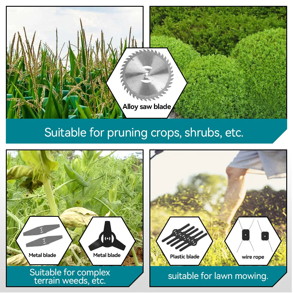 YOFIDRA Electric Lawn Mower 1500W 100-135cm Cordless Foldable Trimmer Pruning Cutting Garden Power Tool For Makita Battery Pin