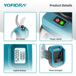 YOFIDRA Brushless Electric Scissors 30MM 2Gears Cordless Fruit Tree Branch Pruner Shear Power Tools For Makita 21V Battery Pin