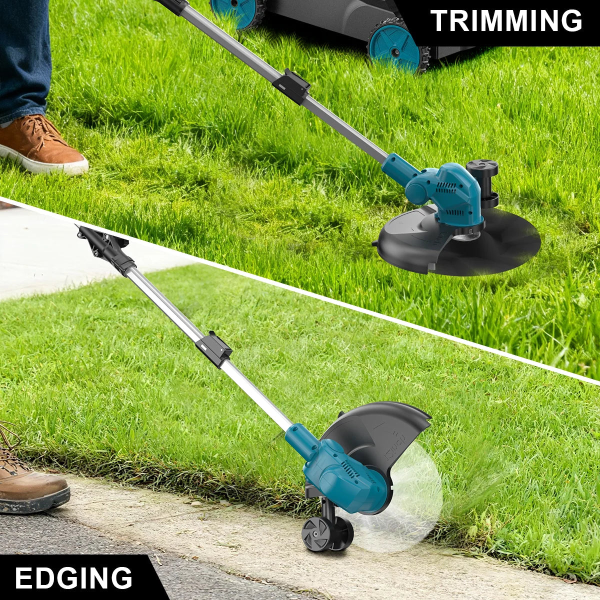 Gisam 3in1 Brushless 12Inch Electric Lawn Mower Cordless Grass Trimmer Garden Foldable Pruning Tool For Makita 18V Battery Pin