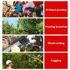 ONEVAN 5500W Brushless 3In1 Electric High Branch ChainSaw&Pruning Shear Cordless 8Inch Tree Cutting Tool For Makita Battery Pin