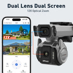 LS VISION 10MP Dual Screen 4G AOV Solar Camera 12X Optical Zoom Outdoor 24/7 Video Recording Auto Zoom Tracking Security Cameras