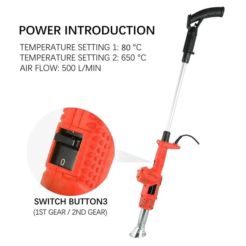 Electric Weed Burner Garden Weed Killer Thermal Weeding Stick Hot Air Weed Torch Kitchen BBQ Igniter Garden Patio Weeder Tools
