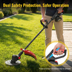 CONENTOOL 21V Brushless Grass Trimmer 10 Inch Cordless Electric Lawn Mower with 2 Batteries Support Wheel Folding Handle