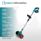 YOFIDRA Electric Lawn Mower 1500W 100-135cm Cordless Foldable Trimmer Pruning Cutting Garden Power Tool For Makita Battery Pin