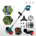 YOFIDRA Electric Lawn Mower 1500W 100-135cm Cordless Foldable Trimmer Pruning Cutting Garden Power Tool For Makita Battery Pin