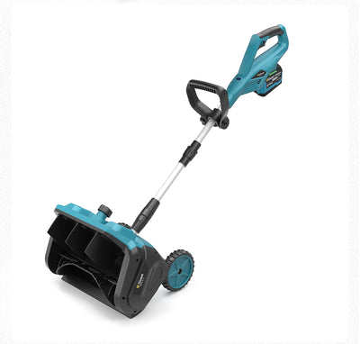 Electric snow shovel with extra wheels, 33 cm, 2 batteries included