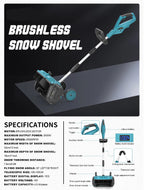 Elektriskā sniega lāpsta ar papildu ritenīšiem, 33 cm, 2 akumulatori komplektā