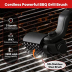 Electric BBQ Cleaner Brush Wireless Stainless Steel Rotary Grill Brush for Outdoor Grill Steam BBQ Cleaning Brush Accessoires
