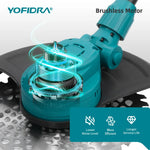 YOFIDRA 10Inch Brushless Electric Lawn Mower 6000W Foldable Grass Cutter Trimmer Garden Power Tool For Makita 18V Battery Pin