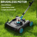 Gisam 3in1 Brushless 12Inch Electric Lawn Mower Cordless Grass Trimmer Garden Foldable Pruning Tool For Makita 18V Battery Pin