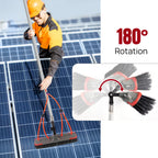 7M Telescopic Water-Fed Cleaning Pole with 180° Pivot Brush, 20m Hose – Universal Kit for Exterior Maintenance of Solar Panels