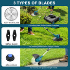 Gisam 3in1 Brushless 12Inch Electric Lawn Mower Cordless Grass Trimmer Garden Foldable Pruning Tool For Makita 18V Battery Pin