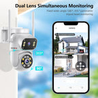 LS VISION 4K 8MP WiFi IP Camera Dual Lens Dual Screen Wireless Outdoor Security Cameras PTZ Human Detection Auto Tracking CCTV