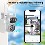 LS VISION 4K 8MP WiFi IP Camera Dual Lens Dual Screen Wireless Outdoor Security Cameras PTZ Human Detection Auto Tracking CCTV