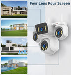LS VISION 10K 20MP Four Screens WiFi Security Camera Outdoor Four Lens 12X Optical Zoom Two Way Audio Auto Tracking CCTV Cameras