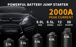 UTRAI 4-in-1 2000A automašīnas starteris ar gaisa kompresoru un Power Bank funkciju (16000mAh, 150PSI)