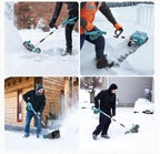 Elektriskā sniega lāpsta ar papildu ritenīšiem, 33 cm, 2 akumulatori komplektā