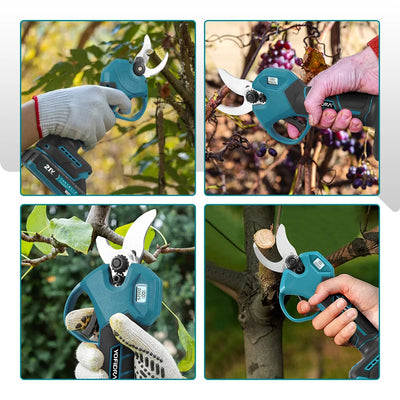YOFIDRA Brushless Electric Scissors 30MM 2Gears Cordless Fruit Tree Branch Pruner Shear Power Tools For Makita 21V Battery Pin