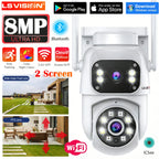 LS VISION 4K 8MP WiFi IP Camera Dual Lens Dual Screen Wireless Outdoor Security Cameras PTZ Human Detection Auto Tracking CCTV
