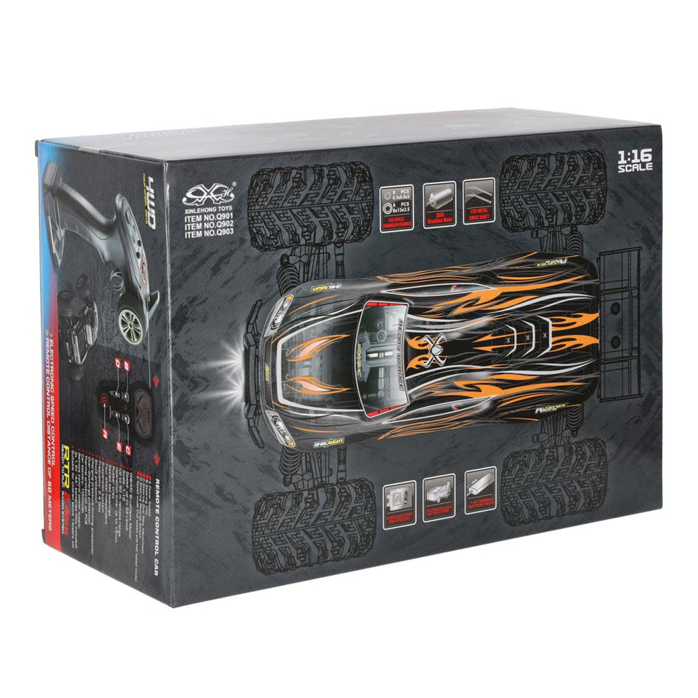 RC auto Q901 bezass 1:16 2.4G 4CH 52km/h zils
