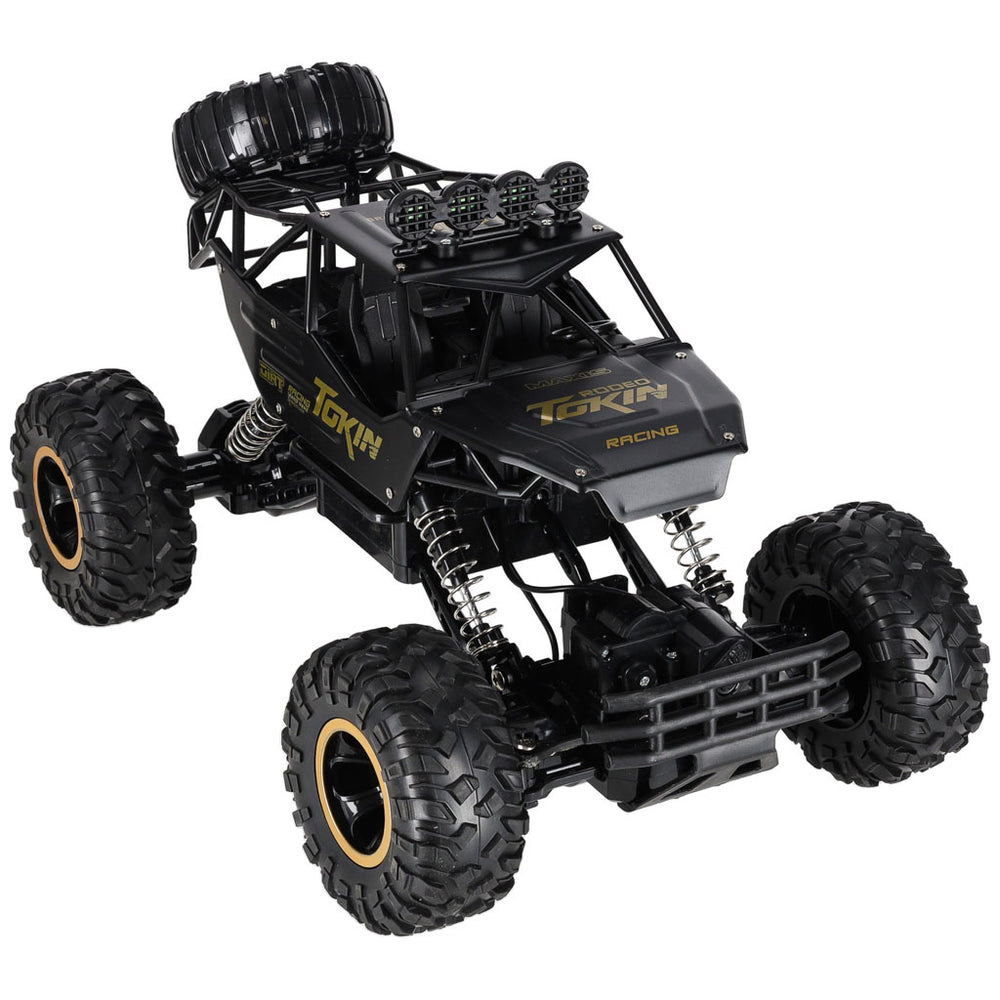 RC auto Rock Crawler 1:12 4WD METAL melns