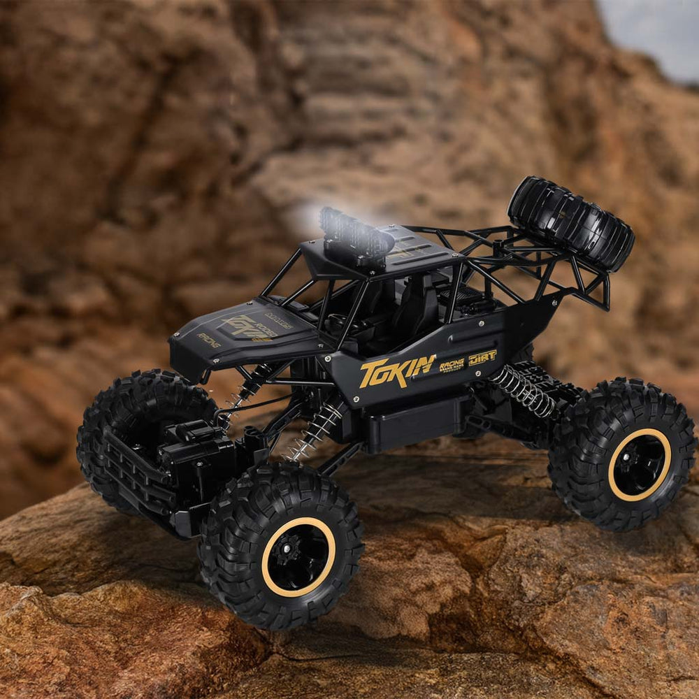 RC auto Rock Crawler 1:12 4WD METAL melns
