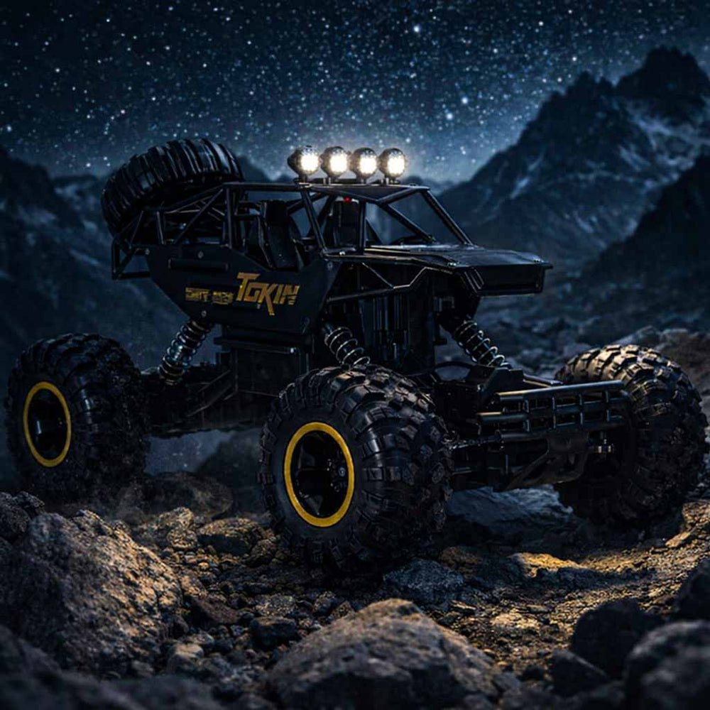 RC auto Rock Crawler 1:12 4WD METAL melns