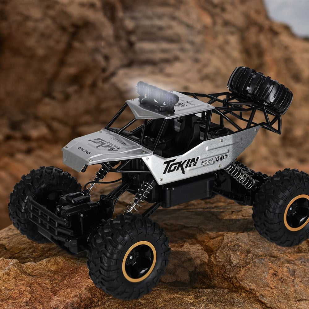 RC auto Rock Crawler 1:12 4WD METAL sudraba krāsā