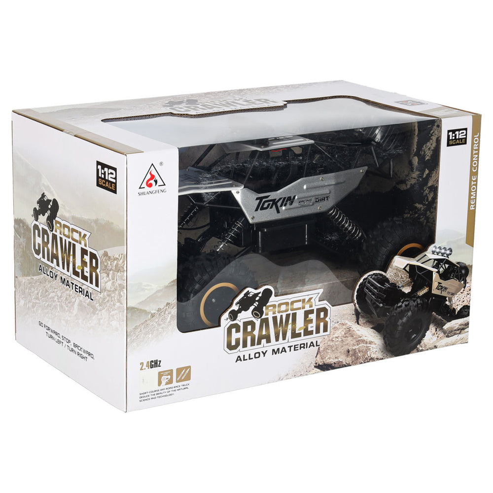 RC auto Rock Crawler 1:12 4WD METAL sudraba krāsā