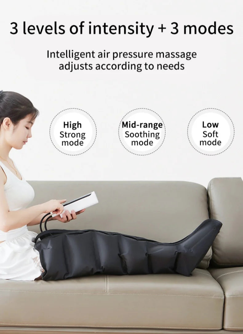 Lymph drainage boots with air pressure massage for legs and feet (with remote control)